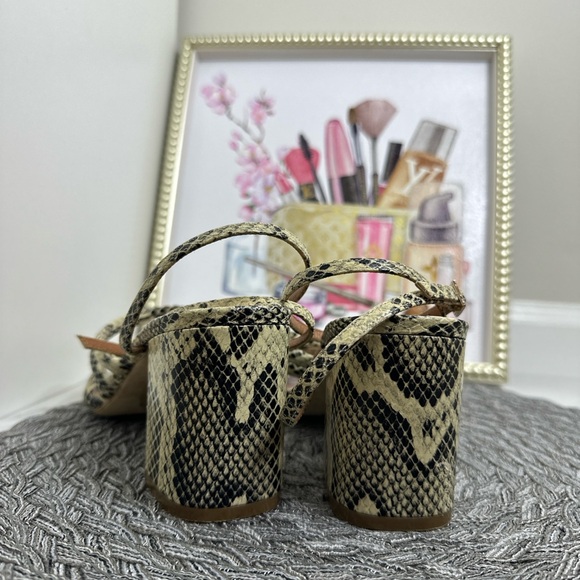 Paris Texas Snakeskin Block Heel Sandals - Picture 5 of 9